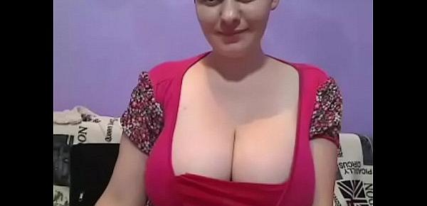 Hot woman live shows off her huge boobs wow